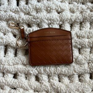 Anne Klein Tan Leather Card Holder with Keychain